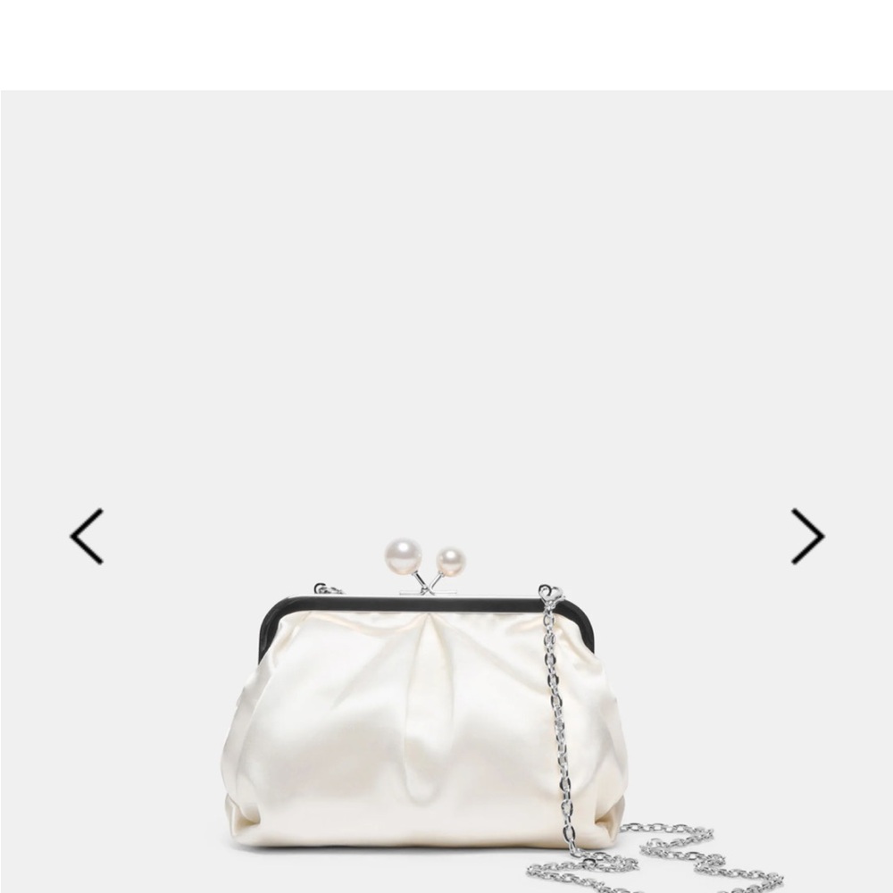 Kendall Clutch White Satin